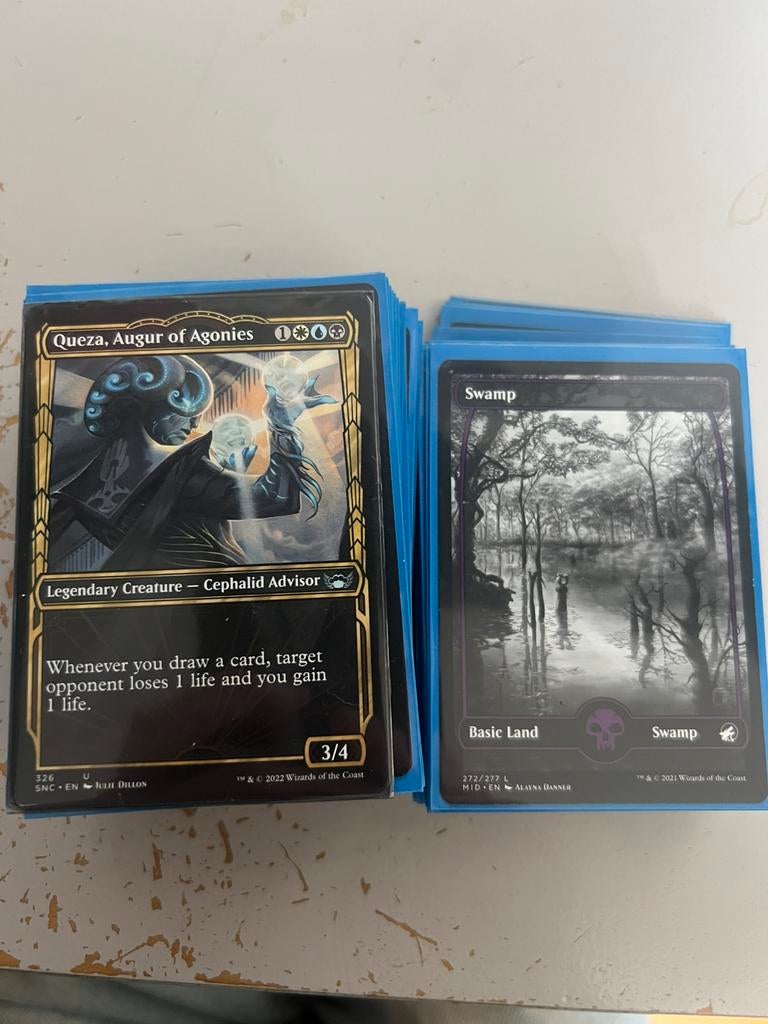 Mtg commanderdeck Queza, Augur of Agonies, Bracket 4, Ophalen, Zo goed als nieuw, Speeldeck