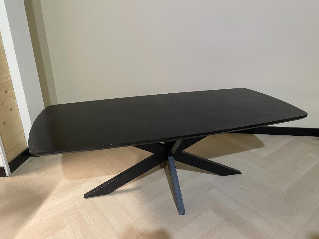 Deense Ovale Eettafel met Visgraat Motief, Huis en Inrichting, Tafels | Eettafels, Zo goed als nieuw, 100 tot 150 cm, 200 cm of meer