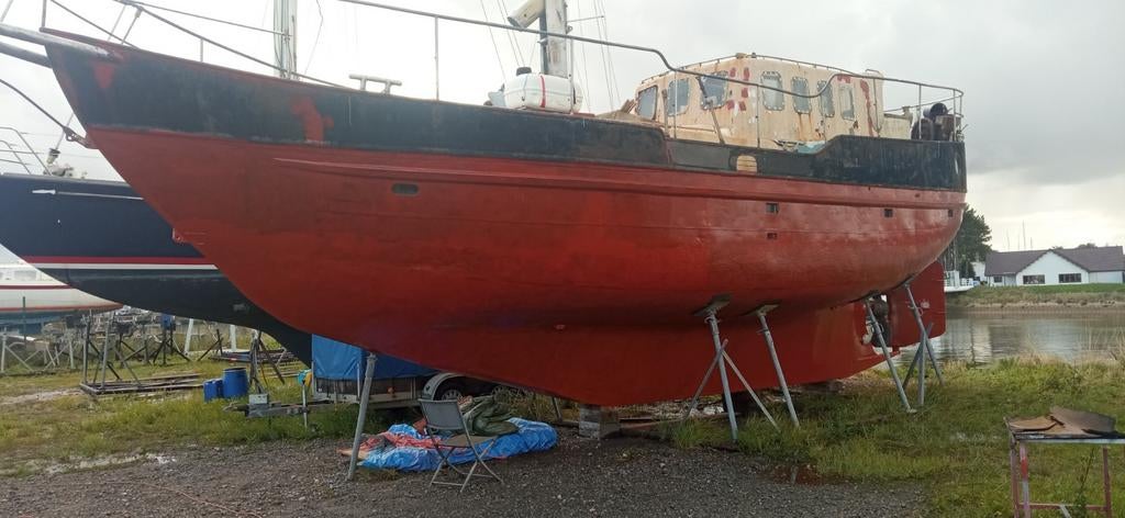 Stalen boot uit 1928, Watersport en Boten, Ophalen, Gebruikt, 6 meter of meer, 60 m² of meer