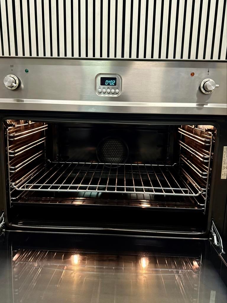 Luxe Boretti inbouwoven Multifunctioneel RVS 90 cm, Witgoed en Apparatuur, Ovens, Hete lucht, 60 cm of meer, Fornello Esperta