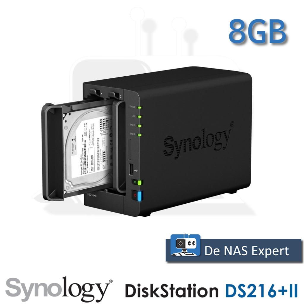 Synology DiskStation DS216+ II 8GB refurbished, Computers en Software, NAS, Info@synology.com, Synology, Refurbished, Ophalen of Verzenden