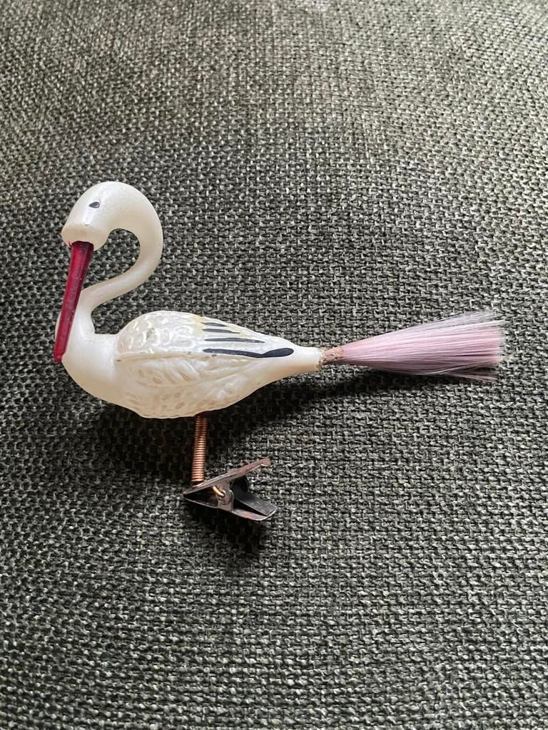Antieke Kerstbal Vogel op Clip, Diversen, Kerst, Ophalen of Verzenden, Nieuw
