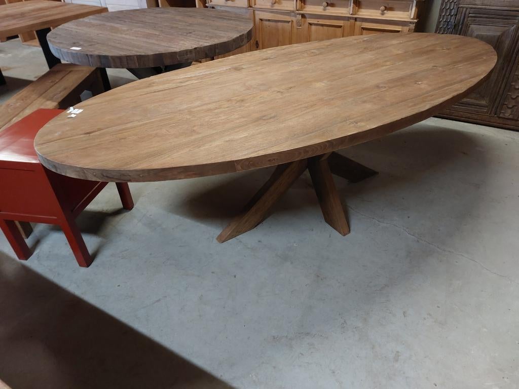 Ovale tafel tafels op maat,Kiezelvorm platovaal Deens ovaal., Ophalen of Verzenden, Vijf personen of meer, Ovaal, Nieuw