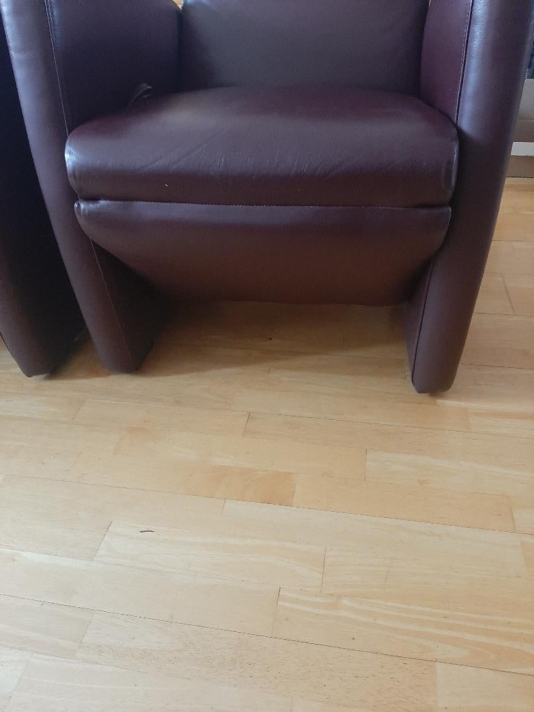 Relax fauteuils leer 2x, Ophalen, Zo goed als nieuw, 50 tot 75 cm, Leer