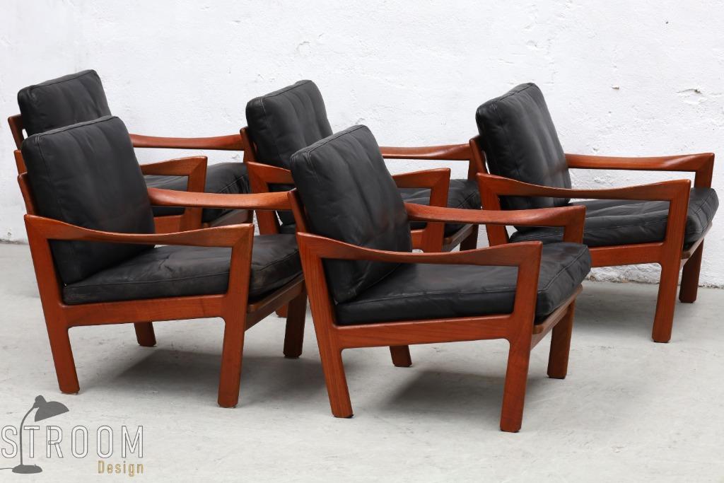 Teak Illum Wikkelso Fauteuils Stoelen Vintage Design Jaren, Illum Wikkelsø, Ophalen, Hout, Gebruikt