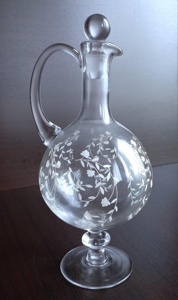 Elegant glazen vaas met stop, Ophalen of Verzenden
