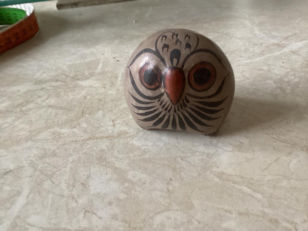 Uil keramiek Mexico // hoog 6 cm, Verzamelen, Beelden en Beeldjes, Ophalen of Verzenden, Zo goed als nieuw, Dier