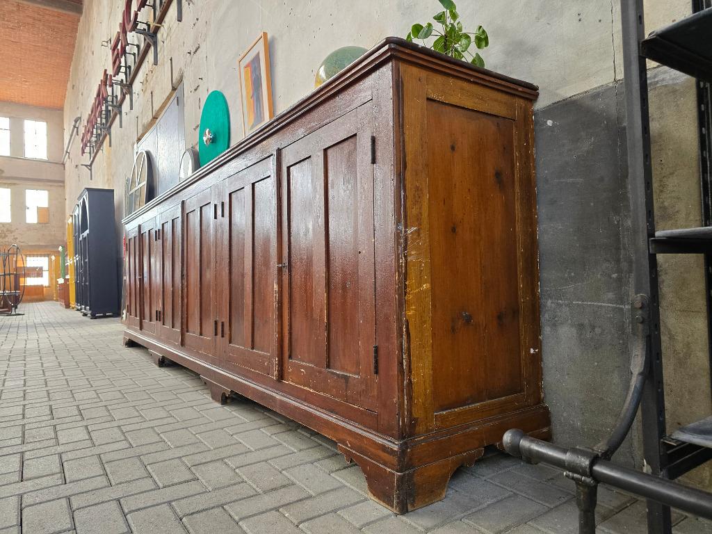XL Antieke Klooster Kast | Vintage Groot Dressoir Wandmeubel, 100 tot 150 cm, Ophalen of Verzenden, 50 tot 75 cm, Gebruikt