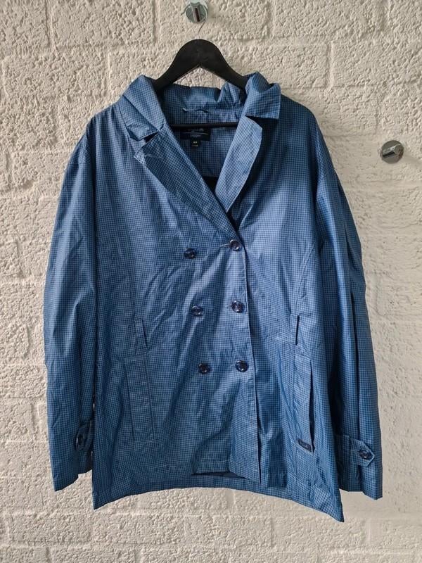 AGU Jagger trenchcoat regenjas blauw | maat 40, Caravans en Kamperen, Ophalen of Verzenden, Zo goed als nieuw, Regenjas