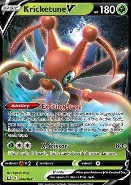 Pokemon - Kricketune V (BST 6) Ultra rare uit Battle Styles, Ophalen of Verzenden, Nieuw, Losse kaart, Foil