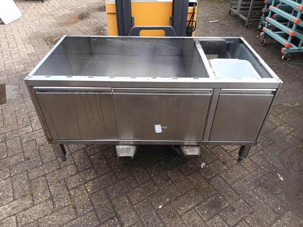 RVS Werkbank kast met laden onderstel horeca voor  frituur, Doe-het-zelf en Verbouw, Werkbanken, Ophalen