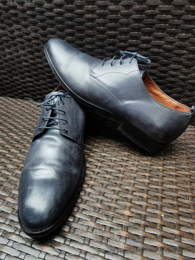 Paolo sartori schoenen echt leer maat 45 in goede staat, Blauw, Ophalen of Verzenden, Jean Pascale, Gedragen
