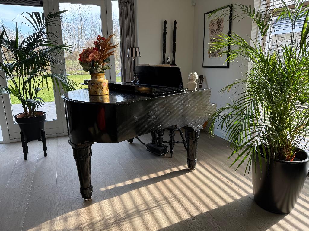 Vleugel, Muziek en Instrumenten, Piano's, Ophalen, Gebruikt, Zwart, Hoogglans