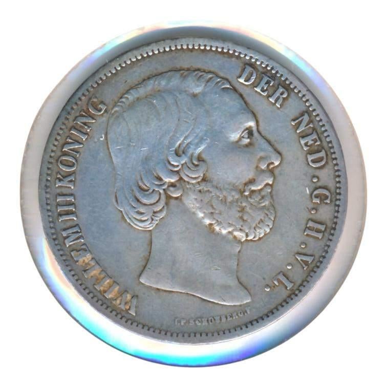 Nederland 2,5 Gulden 1854 Willem III, Postzegels en Munten, Munten | Nederland, Koning Willem III, Zilver, Ophalen of Verzenden