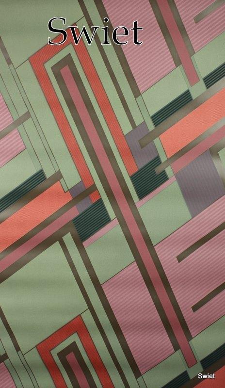 7760 geometrisch 80s  vintage behang art deco retro swiet, Ophalen of Verzenden, 50 tot 75 m², Bruin