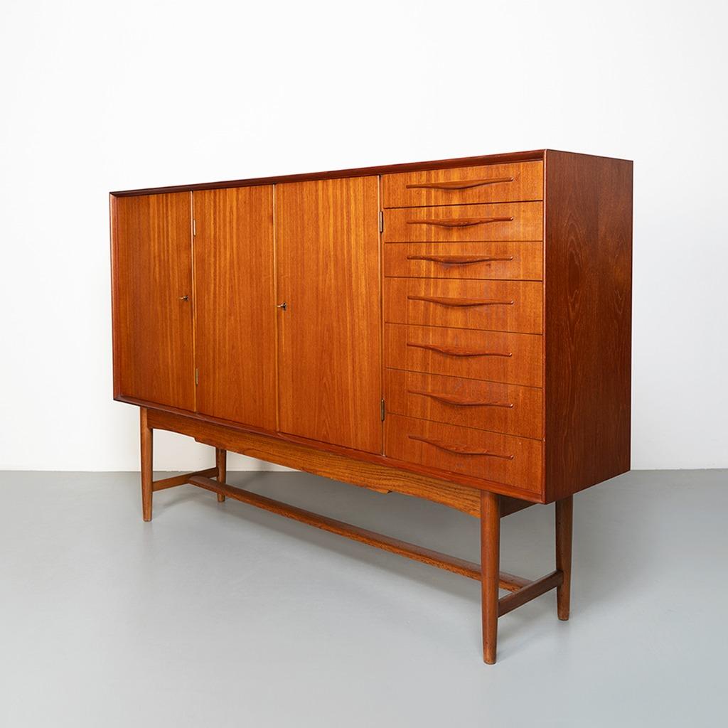 Vintage Deens Dressoir in teakhout, Huis en Inrichting, Ophalen, Gebruikt, 150 tot 200 cm, Teakhout