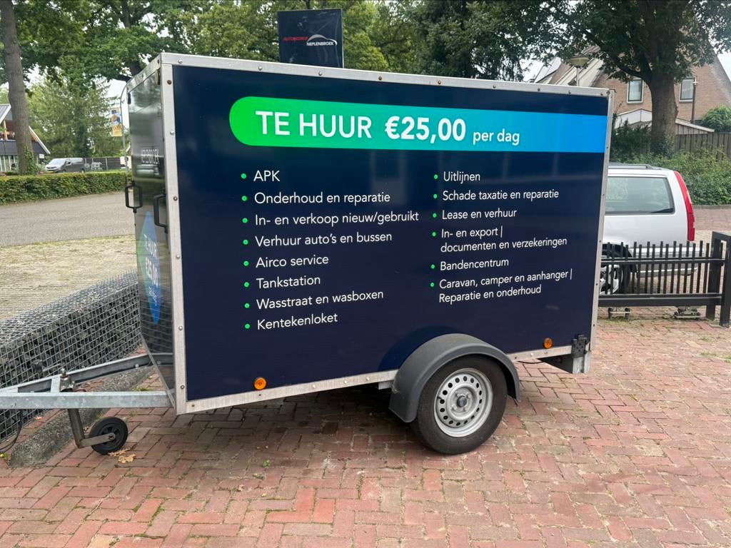 Te huur dichte aanhanger 240x150x130, Ophalen of Verzenden
