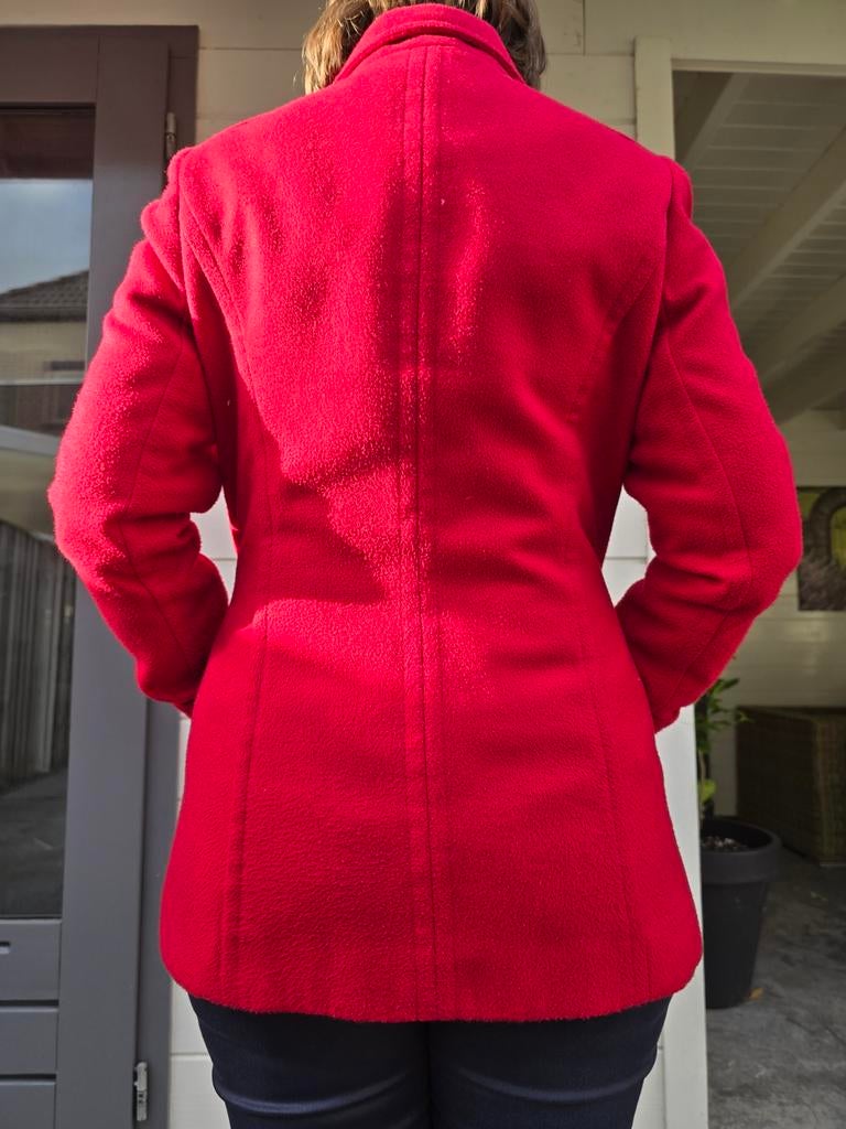 Wollen rode jas maat 38, Ophalen of Verzenden, Zo goed als nieuw, Maat 38/40 (M), Rood