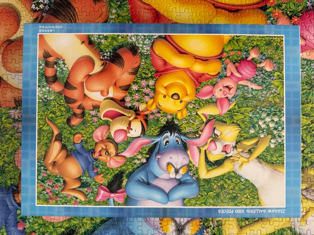 Disney puzzel 1000 stukjes Winnie the Pooh Tenyo Japan, Ophalen of Verzenden, 500 t/m 1500 stukjes, Zo goed als nieuw, Legpuzzel