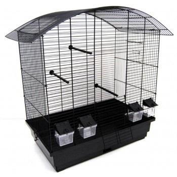 Ruime Vogelkooi Ula - zwart / zwart - Nieuw !, Dieren en Toebehoren, Vogels | Hokken en Kooien, Nieuw, Vogelkooi, Metaal, Ophalen of Verzenden