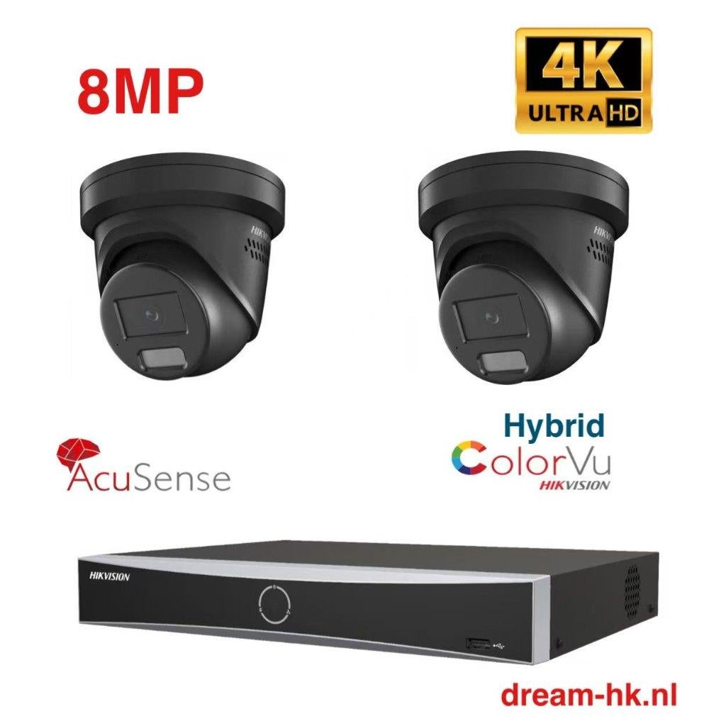 8MP Hybrid ColorVu 3.0 Hikvision IP PoE set/NVR+2x camera
