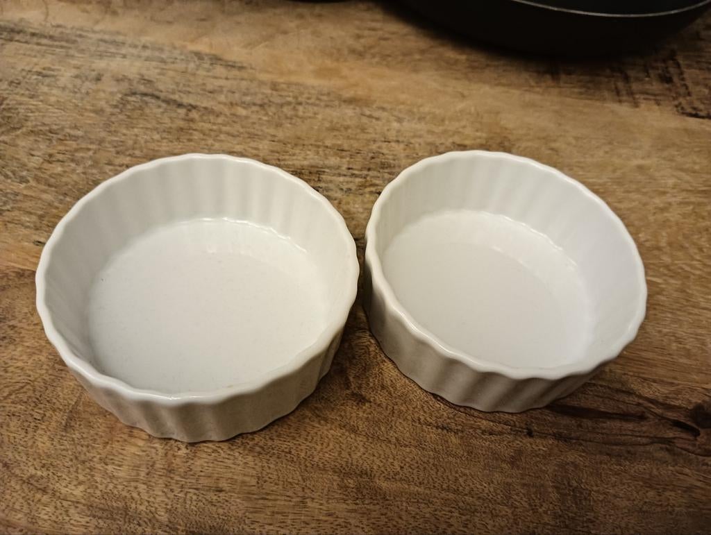 Twee Creme Brulee Bakken, Huis en Inrichting, Keuken | Servies, Overige materialen, Gebruikt, Overige typen, Ophalen of Verzenden