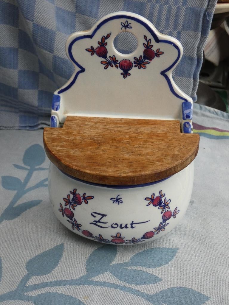 zoutbak porselein/ keukenpot porselein, Ophalen of Verzenden