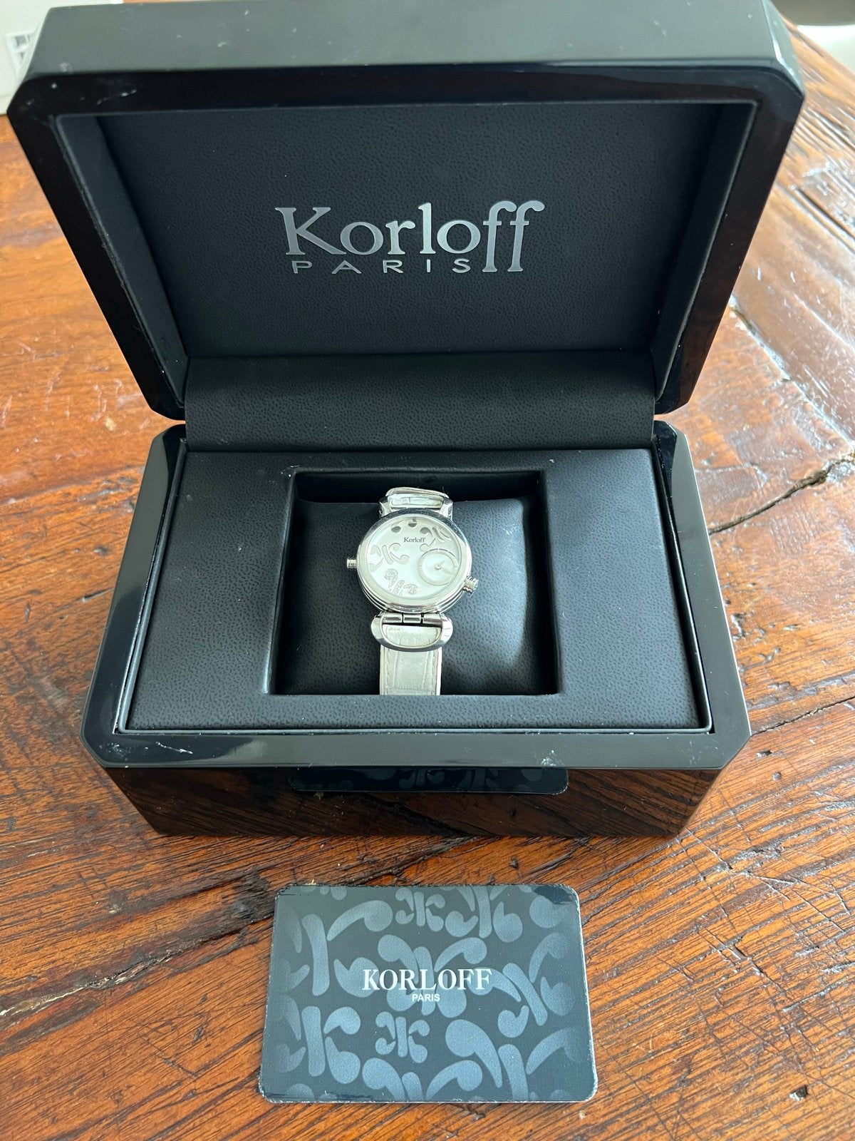 Reversible Korloff Dames Horloge - 2 Tijdzones & Diamanten, Overige merken, Leer, Polshorloge, Ophalen of Verzenden