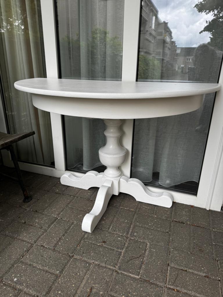 Halfronde barok eetkamertafel, sidetable, Huis en Inrichting, Ophalen, Zo goed als nieuw, 50 tot 75 cm, Rechthoekig