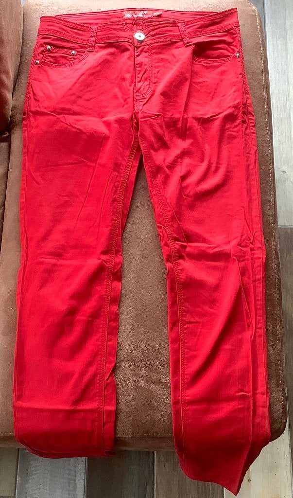 Lange rode broek merk My Christy jeans maat xxl valt klein‼️, Kleding | Dames, Maat 46/48 (XL) of groter, Ophalen of Verzenden
