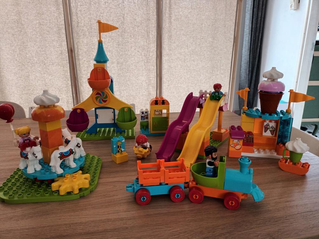 LEGO Duplo Kermis en Pretpark Set, Ophalen of Verzenden, Zo goed als nieuw, Overige merken