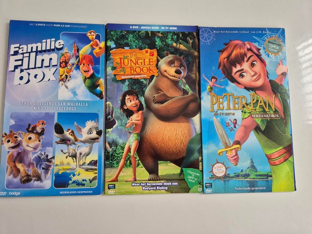 Familie Film Box, Jungle Book, Peter Pan DVD's, Cd's en Dvd's, Dvd's | Kinderen en Jeugd, Avontuur, Alle leeftijden, Boxset, Ophalen of Verzenden