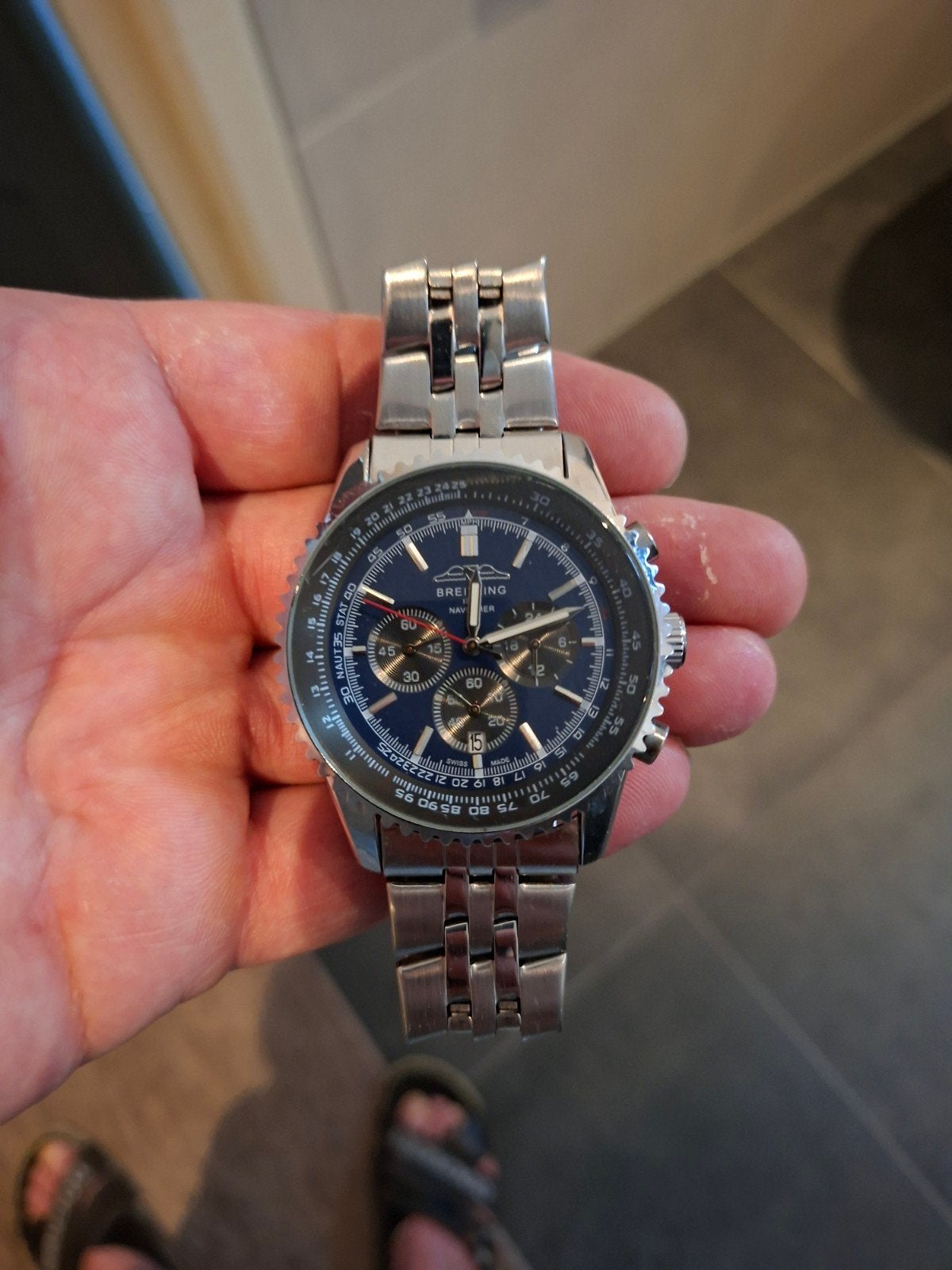 Breitling herenhorloge, Ophalen of Verzenden, Gebruikt, Staal, Breitling