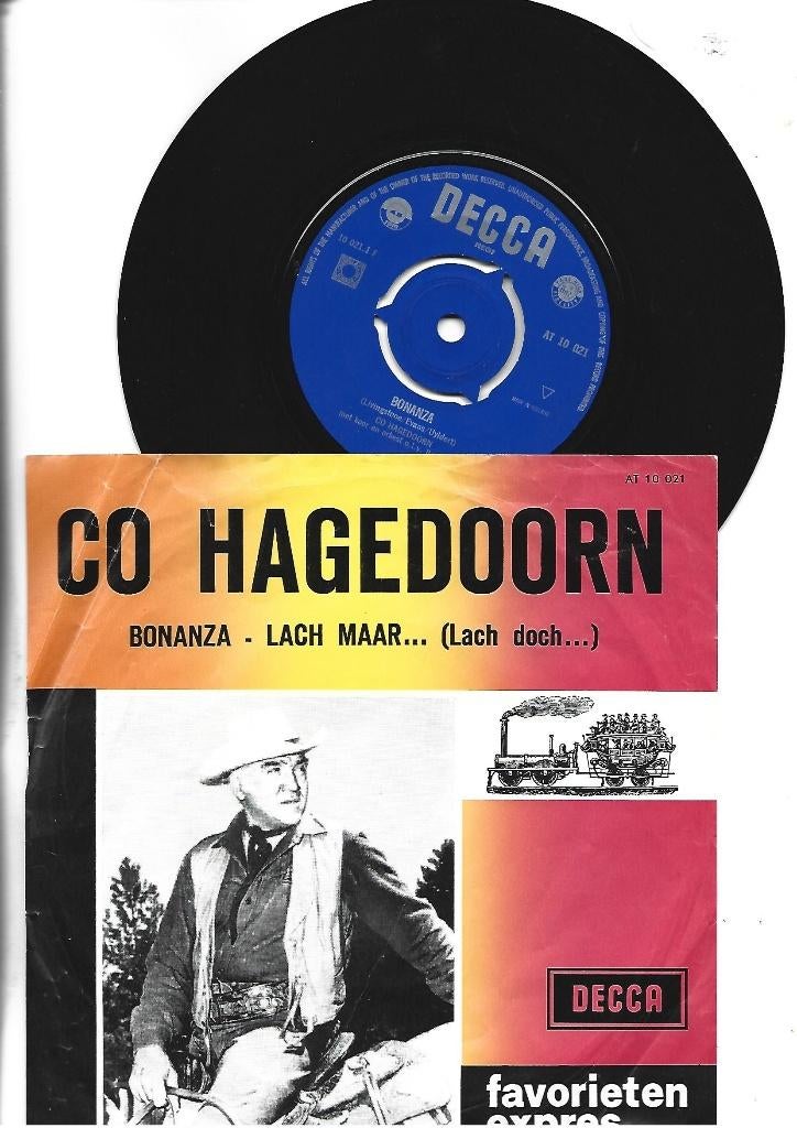 CO HAGENDOORN SINGLE 7" BONANZA 1963, Cd's en Dvd's, Vinyl Singles, 7 inch, Single, Ophalen of Verzenden, Pop