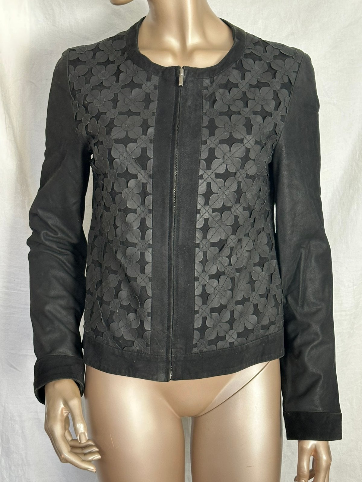 Weekend Max Mara leren jasje maat 38, Ophalen of Verzenden, Zo goed als nieuw, Maat 38/40 (M), Zwart