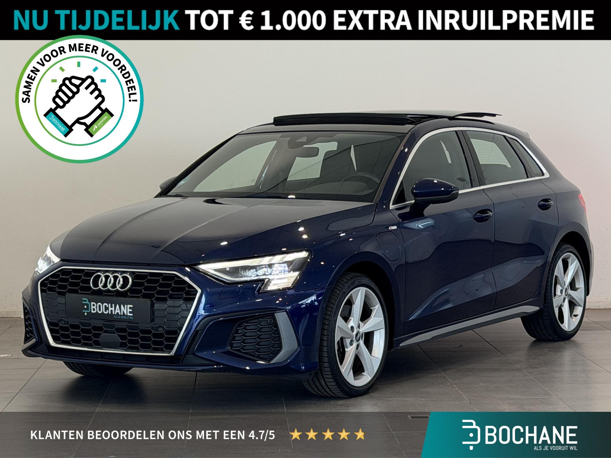 Audi A3 Sportback 40 TFSI e Advanced Edition | 97% SOH | Pan, Auto's, Stof, Gebruikt, 4 cilinders, Blauw