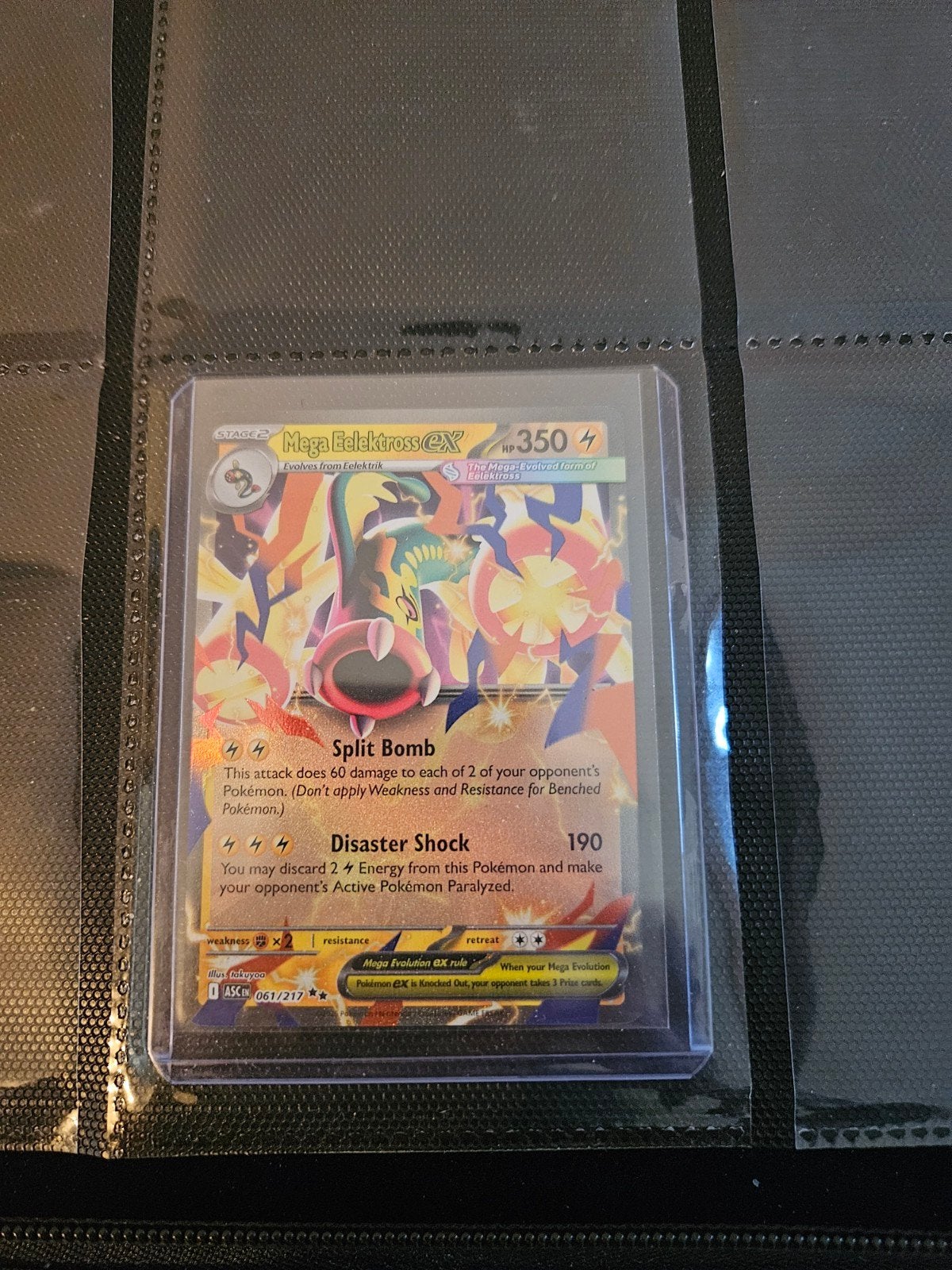 Pokemon Mega Eelektross ex 061/217 Ascended Heroes, Ophalen of Verzenden, Zo goed als nieuw, Losse kaart, Foil