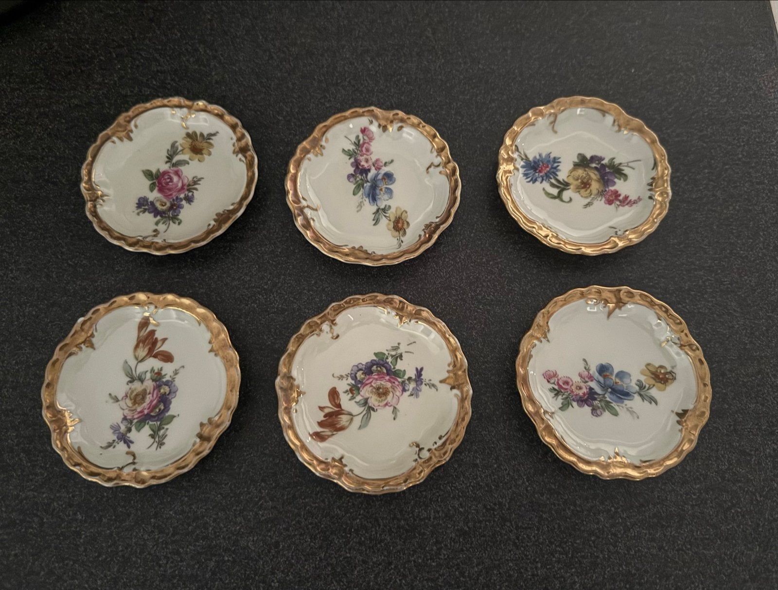 Schaaltje met 6 Oscar Schlegelmilch porseleinen schoteltjes, Ophalen of Verzenden