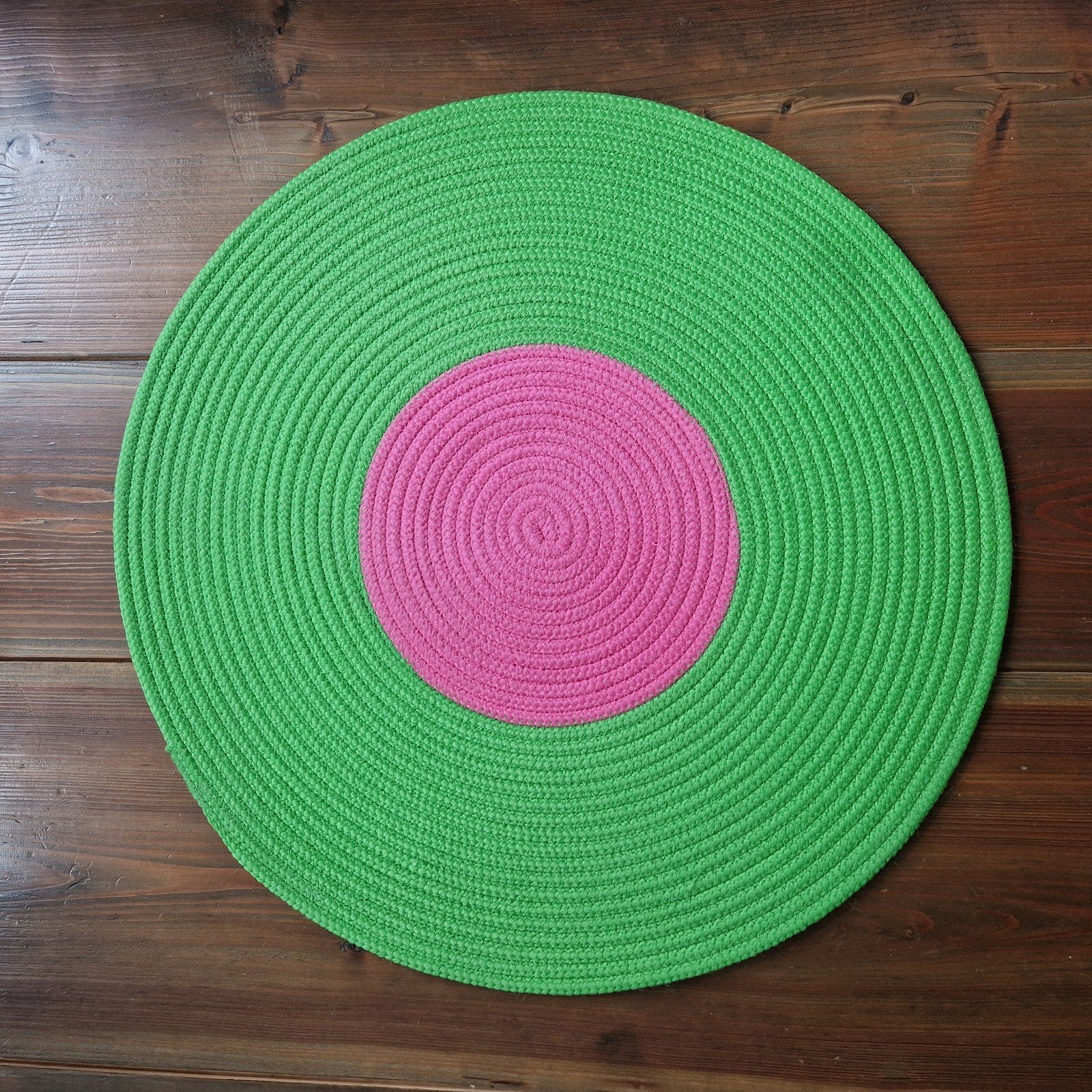 rond vloerkleed 75cm, Huis en Inrichting, Stoffering | Tapijten en Kleden, Gebruikt, 50 tot 100 cm, Rond, Groen