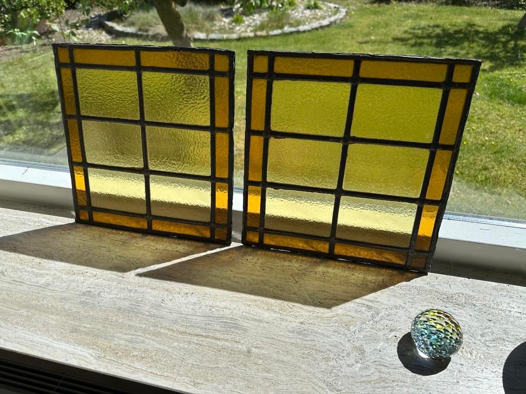 Antiek glas in lood prijs voor twee samen:, Antiek en Kunst, Ophalen