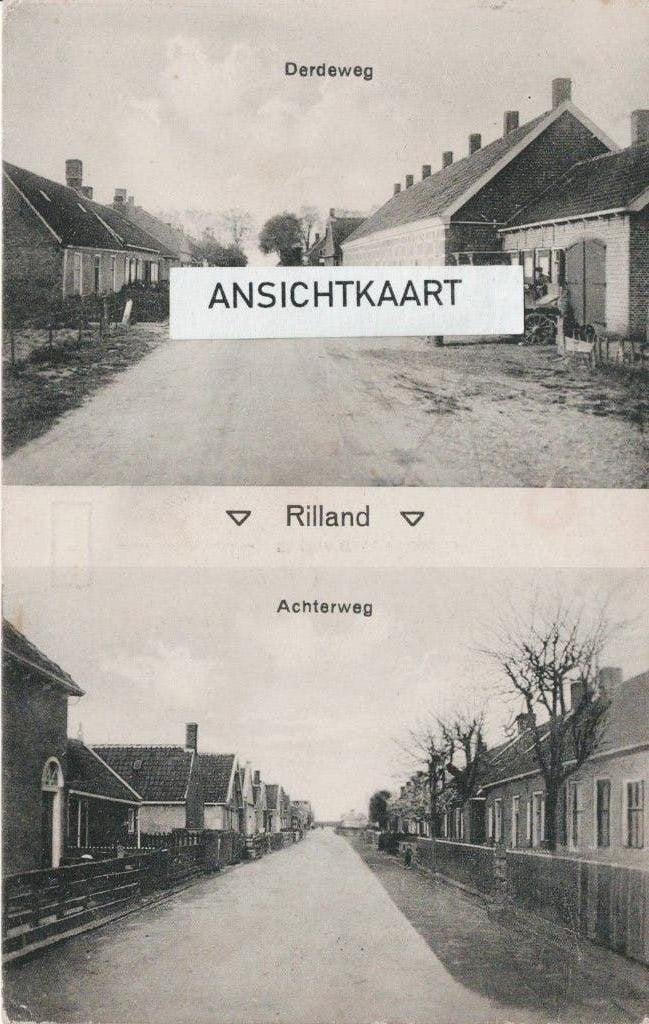 Ansichtkaart Rilland - Derdeweg Achterweg militair verstuurd, Ophalen of Verzenden, Voor 1920, Gelopen, Zeeland