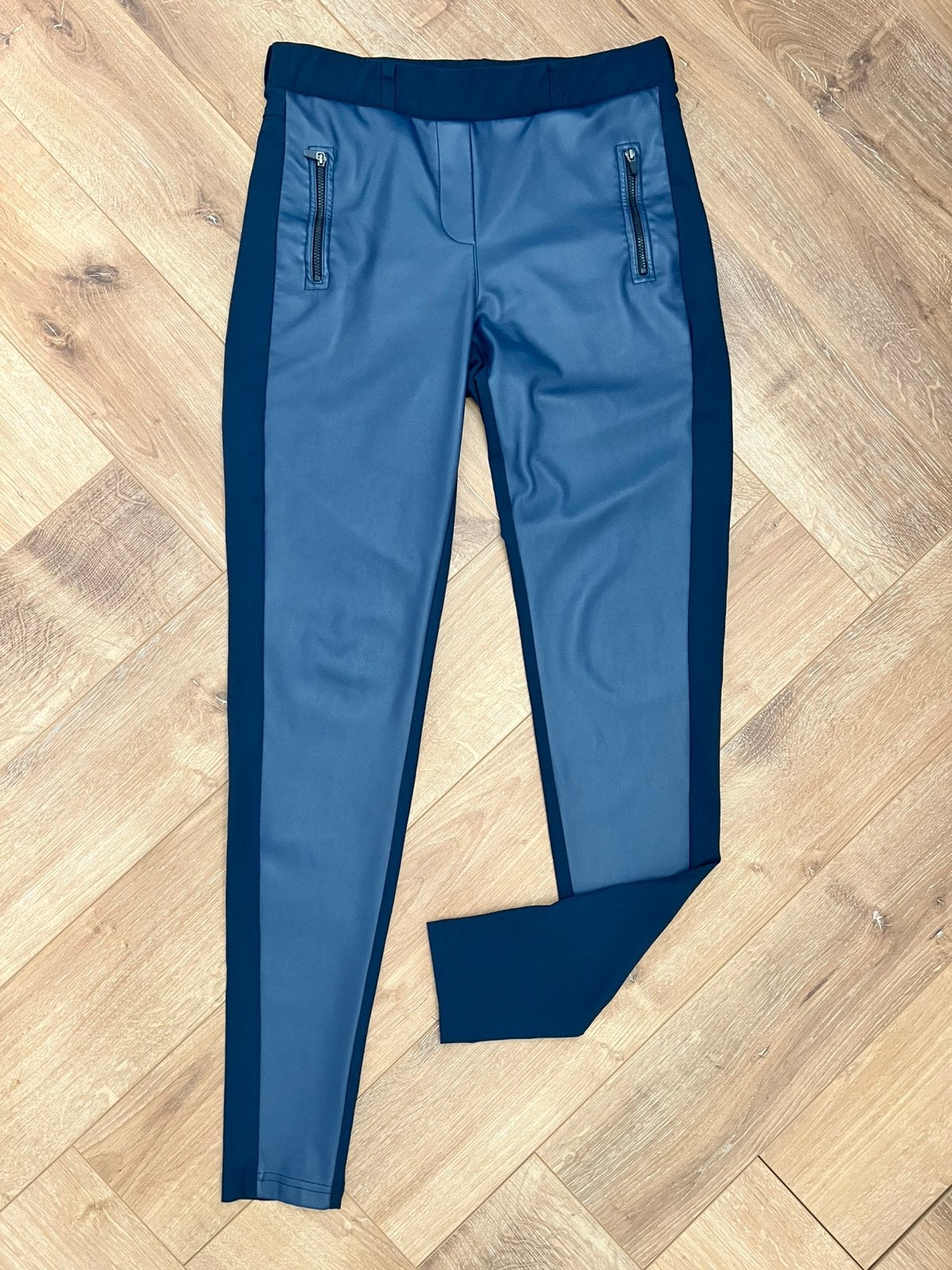 Studio anneloes margot faux leather broek M indigo blauw, Maat 38/40 (M), Blauw, Ophalen of Verzenden, Zo goed als nieuw