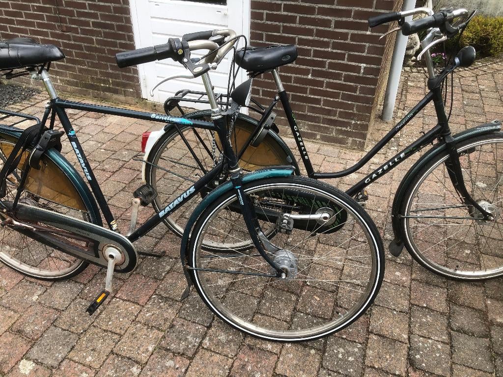 Dames en Herenrijwiel (Gazelle/Batavus), Fietsen en Brommers, Ophalen, Gebruikt, Velgrem, Versnellingen