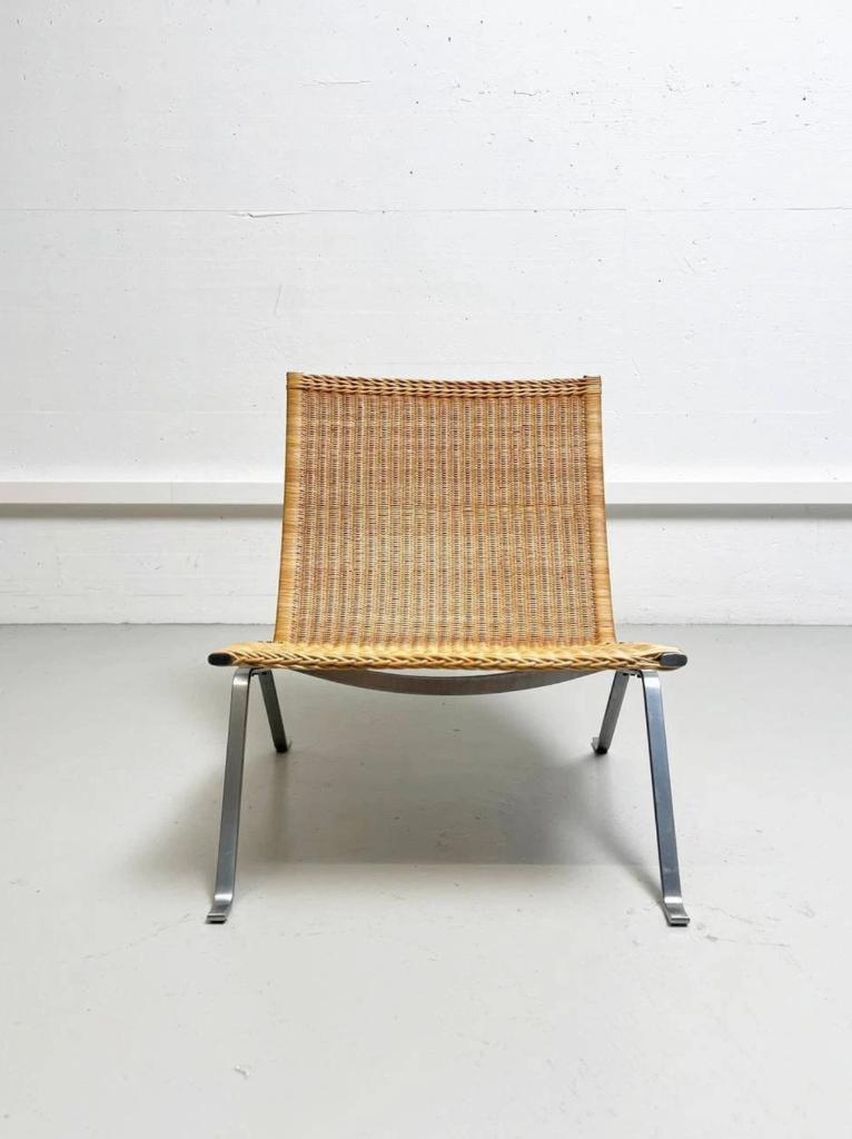 Scandinavische Pk22 fauteuil van Poul Kjærholm, Ophalen, Gebruikt, 75 tot 100 cm, 50 tot 75 cm