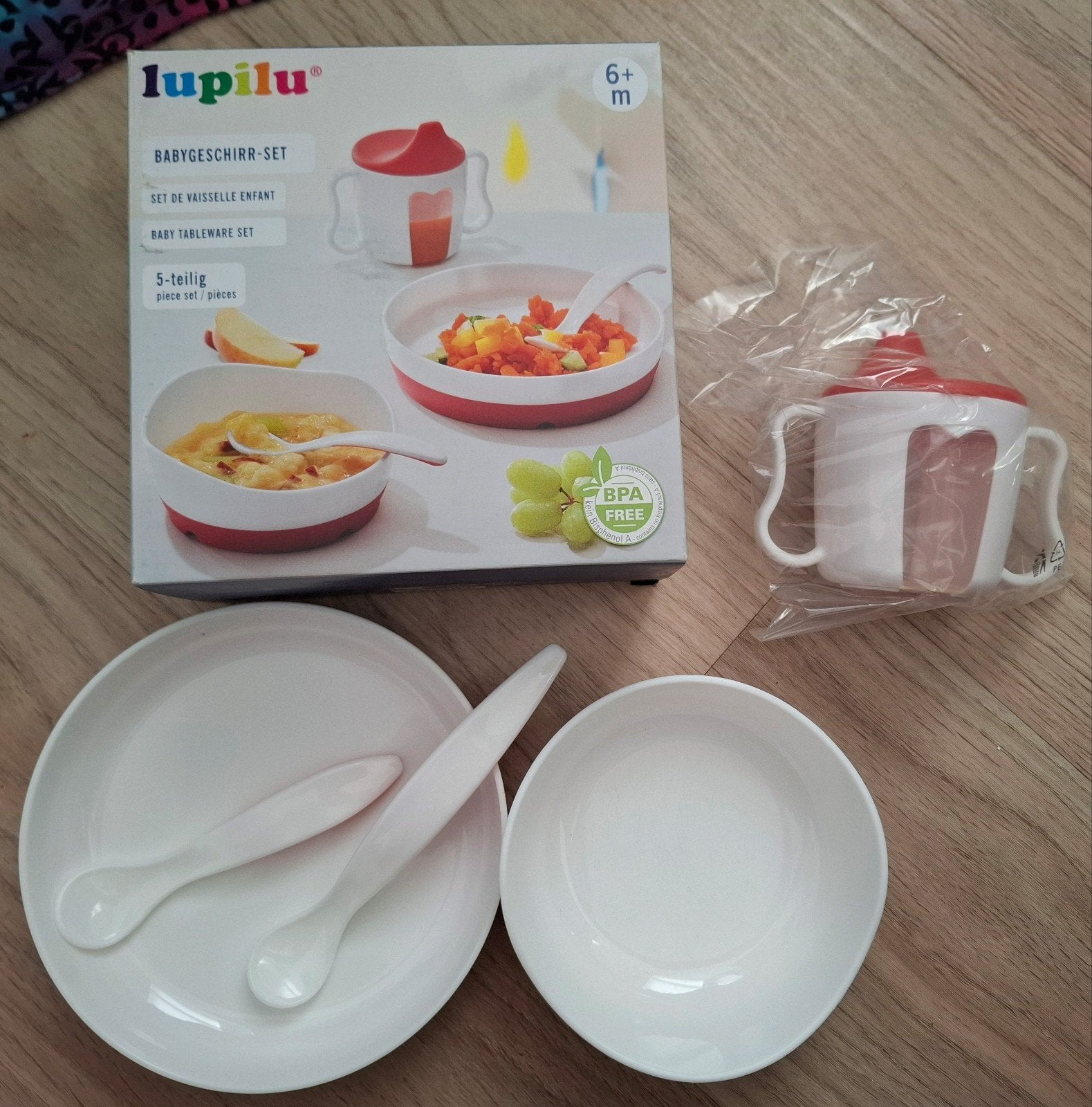 Lupilu 5-delige baby-serviesset, set 2, Kinderen en Baby's, Ophalen of Verzenden, Gebruikt, BPA-vrij, Overige typen