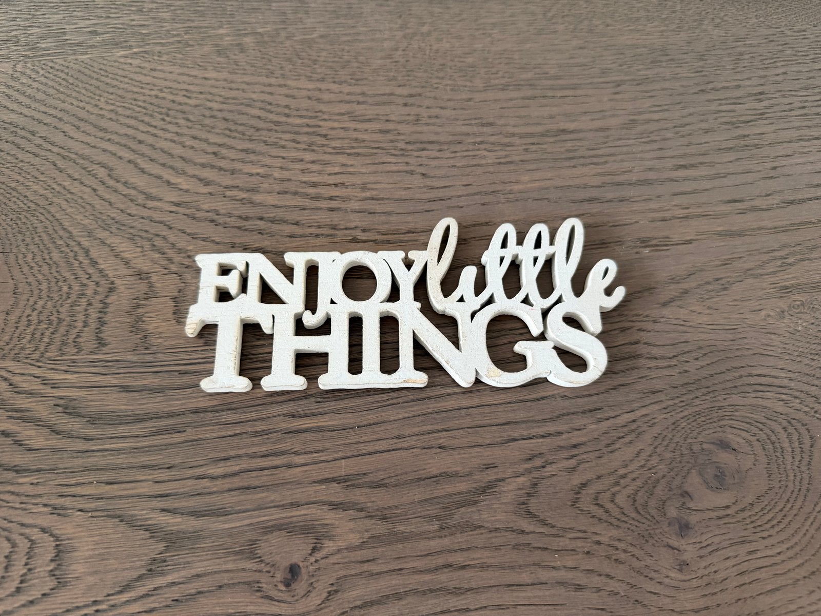 Houten decoratiebordje Riviera Maison “Enjoy  Little Things", Huis en Inrichting, Hout, Ophalen of Verzenden, Zo goed als nieuw
