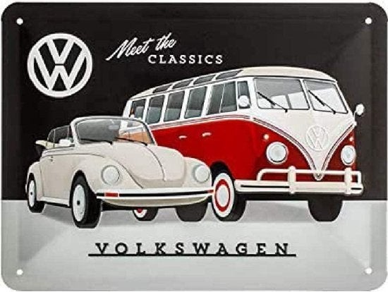 VW Volkswagen Mustang Harley Fiat metalen reliëf bord, Reclamebord, Nieuw, Ophalen of Verzenden, Info@americansaleshop.nl