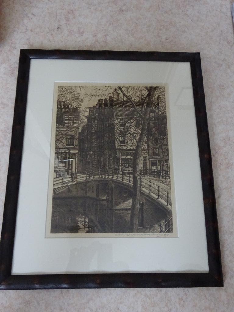 Cornelis Brandenburg - Amsterdam - Herengracht, Antiek en Kunst, Kunst | Etsen en Gravures, 49 cm, Ingelijst, Ets, Stadsgezicht