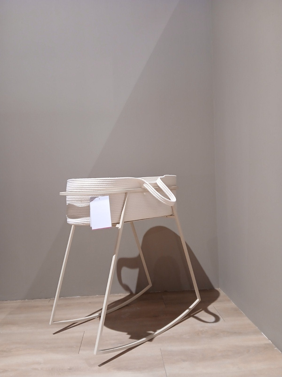 Metalbude wieg cashew-naturel white, Ophalen, Nieuw, Minder dan 140 cm, Matras