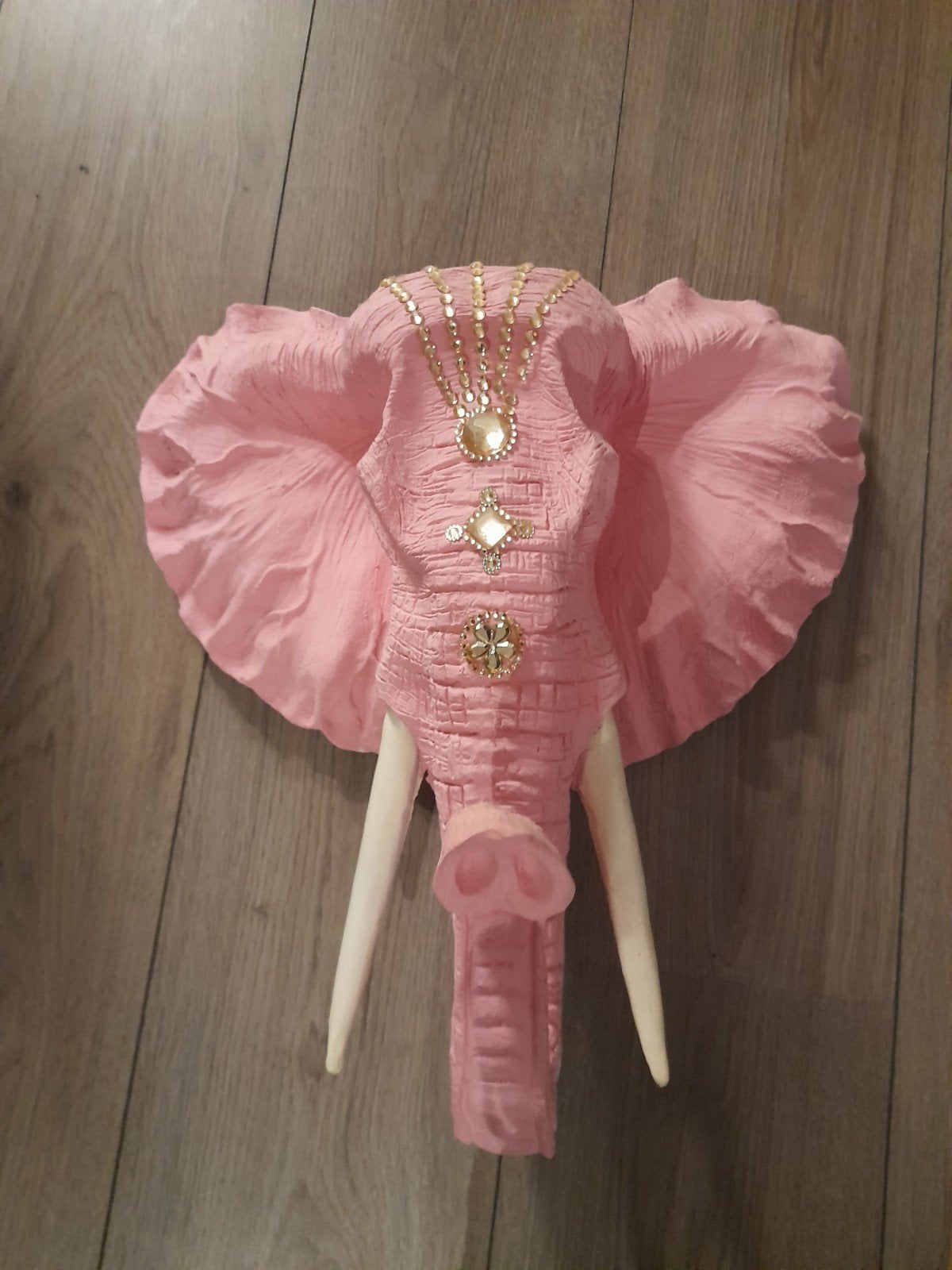 mooie roze olifanten kop met steentjes, Ophalen of Verzenden, Zo goed als nieuw